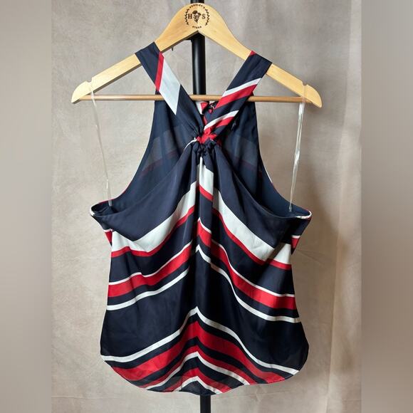 Chaps Blue and Red Sleeveless Halter Top Size Large - Picture 1 of 6